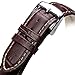 iStrap Leather Watch band Alligator Grain Calfskin Replacement Strap Stainless Steel Buckle Bracelet for Men Women-18mm 19mm 20mm 21mm 22mm 24mm-Black Brown