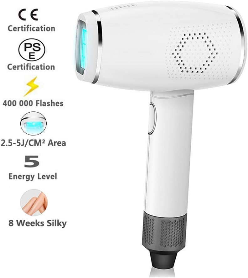 Portable IPL Hair Removal System, Home Epilator Beauty Device Ice Cool Feeling Painless 400,000 Flashes Laser Epilation for Women's Men's Body Skin/Face/Thighs/Arms/Bikini/Underarms