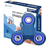 The Anti-Anxiety 360 Spinner Helps Focusing Fidget Toy [3D Figit] Tri-Spinner EDC Focus Toy for Kids & Adults - Best Stress Reducer Relieves ADHD Anxiety Boredom Metal Bearing (Electroplating Blue)