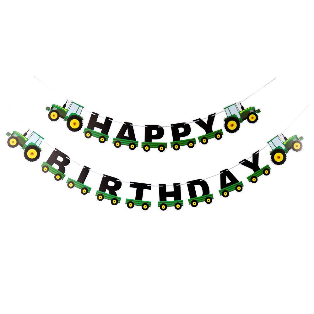 Tractor Themed Birthday Banner, Baby Shower Party Decoration