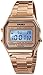 Classic Unisex Digital Electronic Multifunctional Military Sports Watch Waterproof Square Led Watch Chronograph Fashion Stainless Steel Business Watches for Men (Gold)