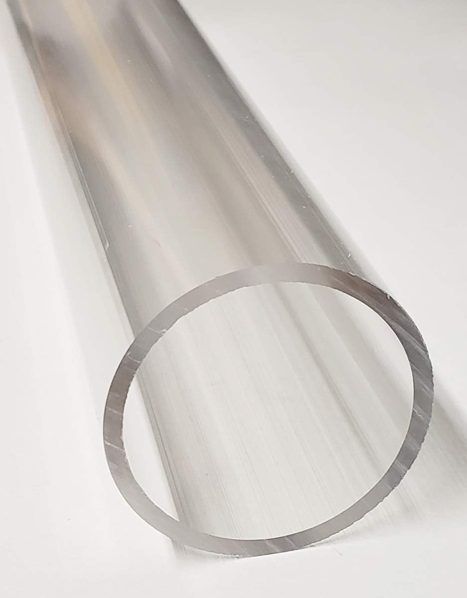 1 Length 2" OD x 1 3/4" ID x 12" INCH Long Clear Extruded