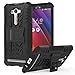 MoKo ASUS Zenfone 2 Laser Case - Heavy Duty Rugged Dual Layer Armor with Kickstand Protective Cover for ASUS Zenfone 2 Laser (ZE550KL / ZE551KL) 5.5 Inch Smartphone 2015 Release, BLACK
