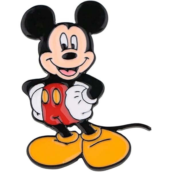 Faship Mickey Mouse Christmas Tree Brooch - Red Black Crystal Pin For Holiday