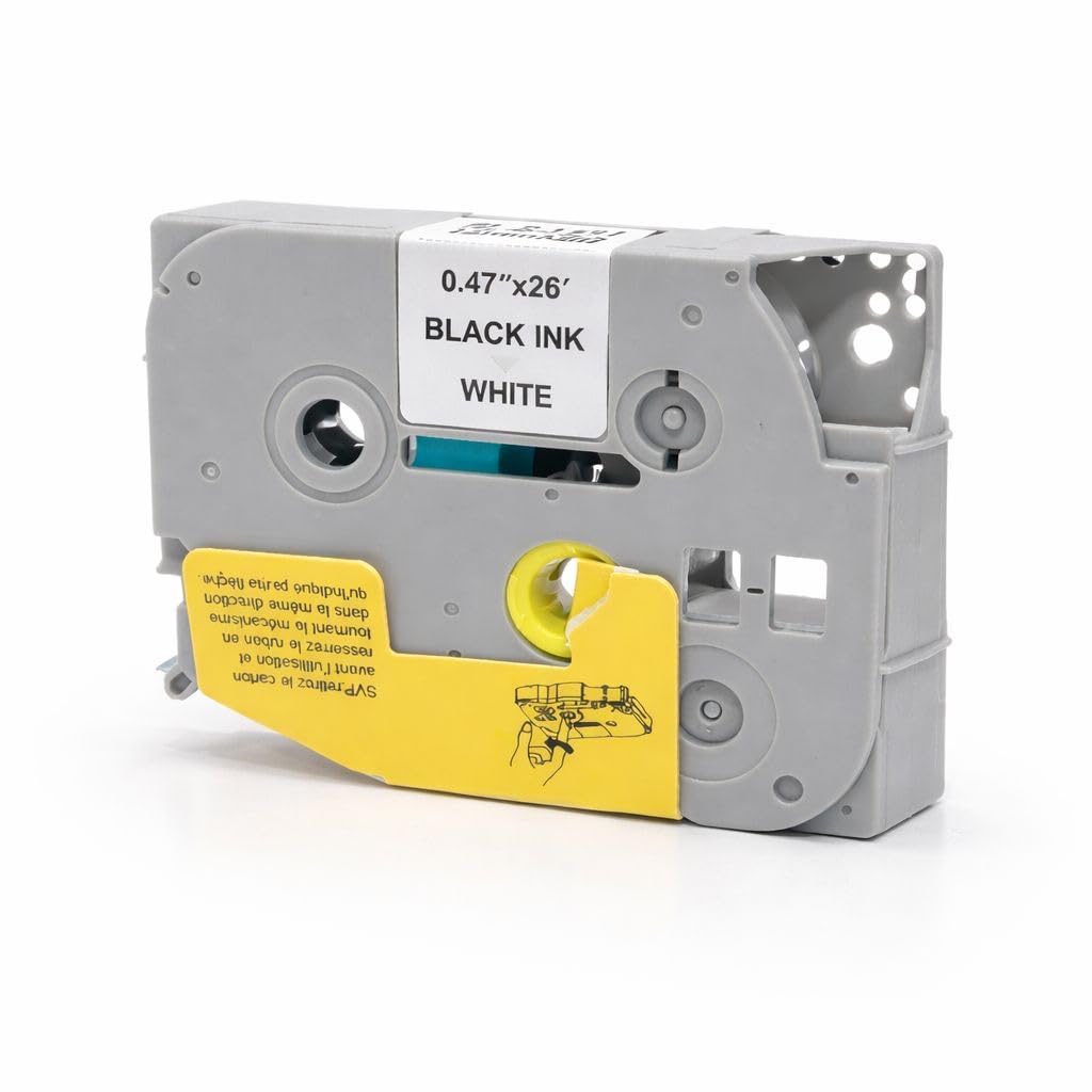 Compatible for Brother P-Touch Label Tape 12mm 0.47 Laminated TZe-231 TZ-231 TZe231 Black on White Tze Tape 12mm Brother Label Printer PT-1000 H110 H108 H200 E110 H105 H100R H101C (Pack of 1)