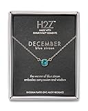 Pavilion Gift Company H2Z 16227 December Blue Zircon Birthstone Necklace with 18