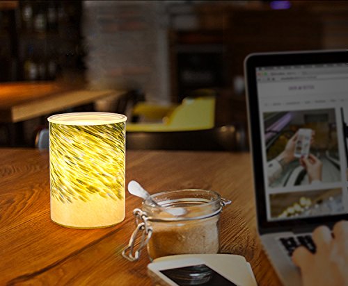 COOSA Bamboo Leaves Pattern Glass Electric Oil Warmer or Wax Tart Burner Night Light Aroma Decorative Lamp for Gifts & Decor (Green) - Thumbnail 3