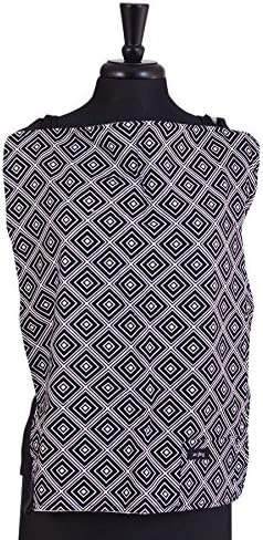 Luv Bug Company Peek a Boo Mini Nursing Cover & Burp Towel Combination, Clip Design, Aztec Black