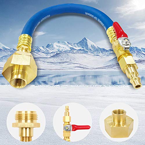 Jusen RV Antifreeze kit Sprinkler Adapter with ShutOff Valve, 12inch air Compressor Male and