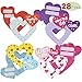 JOYIN 28 Pack Valentines Day Gifts Cards for Kids with Translucent Valentine’s Hearts Valentine Classroom Exchange Party Favor Toy