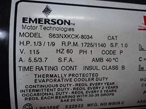 Phoenix MK22C 2 Speed Evaporative Cooler Motor 1/3Hp 115V T12937 - Thumbnail 3