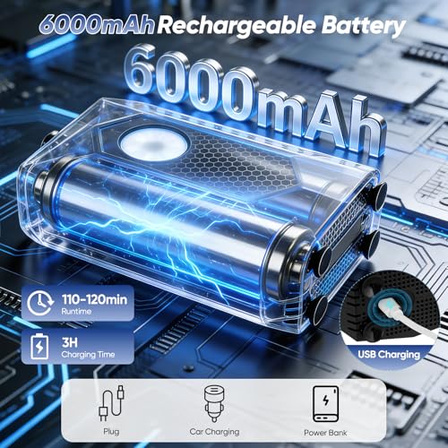 Thalyrnn Ducha portátil para Camping, 6000mAh Bomba de Ducha, 4 Modos de iluminación, Resistencia al Agua IPX8, 5 Modos rociado, Kit con Cubo Plegable 20 L – para Playa, Senderismo, Mascotas y Auto