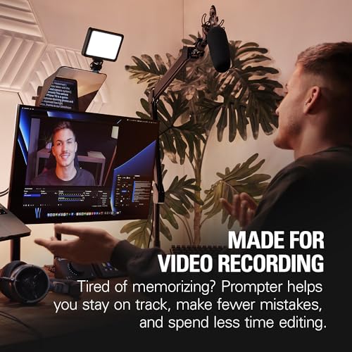 Elgato Prompter – Teleprompter with Built-in Screen for YouTube, Twitch, Zoom, MS Teams and More, Supports DSLR/Webcam/Smartphone, Drag & Drop Monitor Display, Works with Mac/PC & Stream Deck