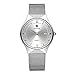 Fashion Mens Watch Mesh Band Japanese Analog Quartz Movt Thin Dial Date Wrist Watches,White