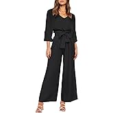 FANCYINN Womens 2 Piece Outfit Set V Neck Long Sleeves Tops High Waisted Paper Bag Pants with Belt