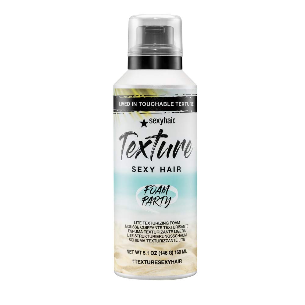 SEXYHAIR Texture Foam Party Lite Texturizing Foam, Coconut, 5.1 oz