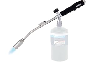 Ivation Charcoal Starter, Propane Charcoal Lighter, Quickly & Easily Ignite BBQ Grill, Smoker, Fireplace & Burn Weed, Torch Fire Starter with Button Ignition, Adjustable Flame, Tank Not Included