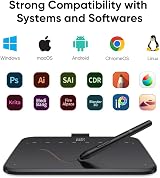 XPPen Deco 640 Drawing Tablet 16K Pressure, 8 Shortcut Keys, 16x9 cm view 8