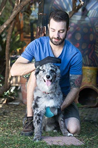 [Enhanced Version] Pet Grooming Glove - Gentle Deshedding Brush Glove - Efficient Pet Hair Remover Mitt - Massage Tool with Enhanced Five Finger Design - Perfect for Dogs & Cats with Long & Short Fur