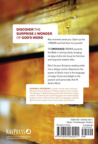 The Message//REMIX (Hardcover, Wood): The Bible in Contemporary Language