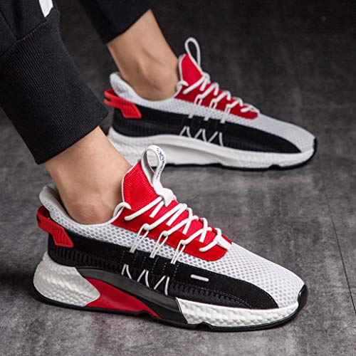 DondPO Walking Athletic Shoes Comfort Casual Fashion Sneaker Cross Training Running Footwear for Men Red - Thumbnail 3