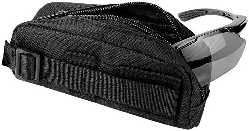 Portable Tactical MOLLE Sunglasses Case Eyeglasses carry Bag Outdoor Sport Glasses Pouch, Black