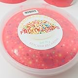 Handmade Slime crunchy chunky Styrofoam embeds Fruit loops scented Red 8 oz container