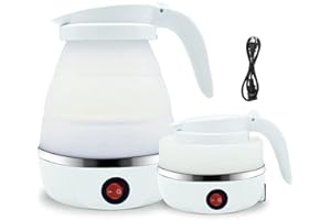 MICOKAY Portable Electric Kettle, Travel Foldable Kettle with Silicone Electric, Insulation Heating Boiler Tea Pot for Campin