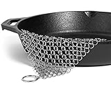 YOFIT Stainless Steel Chainmail Scrubber Cast-iron Skillet Cleaner (7