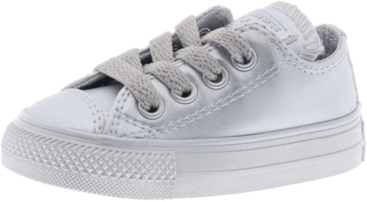 ladies silver leather converse