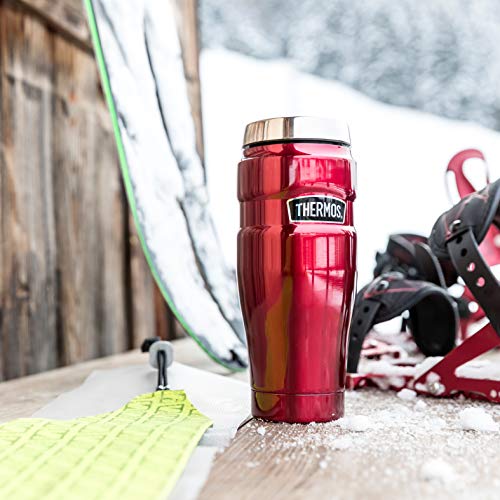 Thermos Stainless King Thermobecher aus Edelstahl rot 0,47l - Coffee to Go Becher, absolut dicht, spülmaschinenfest, 7h heià & 18h kalt, mit Haken für Teebeutel, BPA-frei – Bild 7