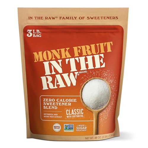 MONK FRUIT IN THE RAW, 48 oz Baker's Bag, Pack of 1, Natural Monk Fruit Sweetener w/Erythritol, Sugar-Free