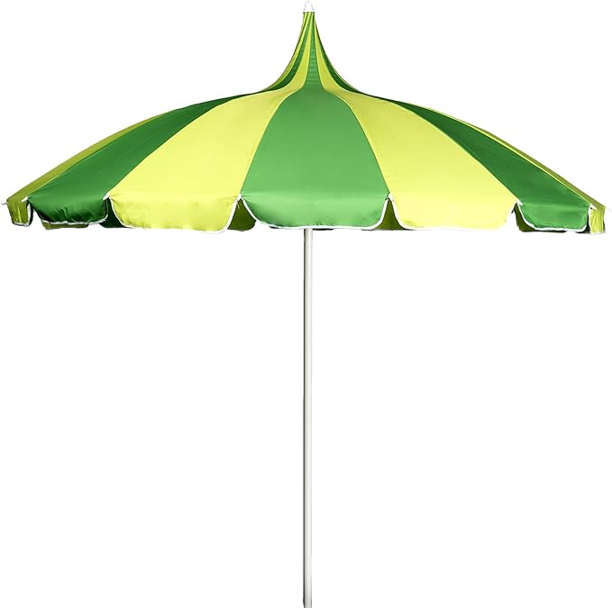 Green and Yellow Garden Parasol 2.2M Beach Umbrella for Shading from