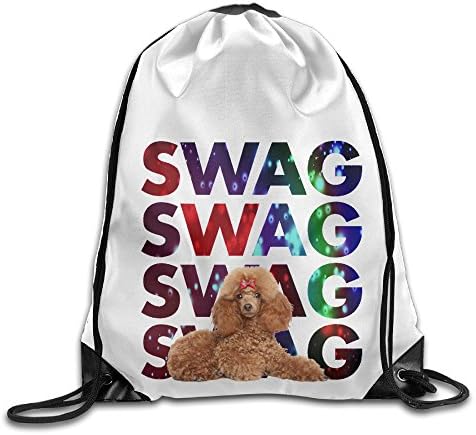 Zhanzy SWAG Poodle Large Drawstring Sport Backpack Sack Bag Sackpack