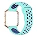 UMTELE Soft Silicone Replacement Strap with Rose Gold Frame for Fitbit Blaze Smart Fitness Watch, Large, Teal Blue