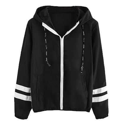 Leicht Jacke Damen,Innerternet Frauen Übergangsjacke Jacke mit Kapuze Windbreaker Kapuzenjacke Sweatjacke Zip Hoodie für Fitn