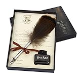 Harry Potter Feather Quill Pen with Ink Set Feather Dip Pen Antique Calligraphy Writing Quill Pen Gift Set for Kids Friend Birthday Christmas Gift Set