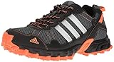 adidas Women's Rockadia Trail W Running Shoe, Black/White/Easy Orange, 8 M US