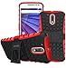 Moto G4 Case, Moto G4 Plus Case - OEAGO [Shockproof] [Impact Protection] Tough Rugged Dual Layer Protective Case Cover with Kickstand for Motorola Moto G4 / G4 Plus (Moto G Plus, 4th Gen) - Red