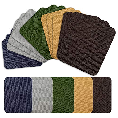 Iron on Patches Repair Kit 20 Pieces for Fabrics Clothing Jeans,5 Colors,4.9" x 3.7"