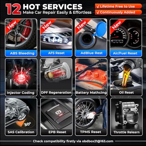 LAUNCH CRP129E OBD2 Car Diagnostic Tool, Car Code Reader, EOBD Tester for ABS, SRS, Engine and Transmission, with Service Functions, for DPF, Oil, EPB, SAS, TPMS, BMS and Throttle Valve Regulation,