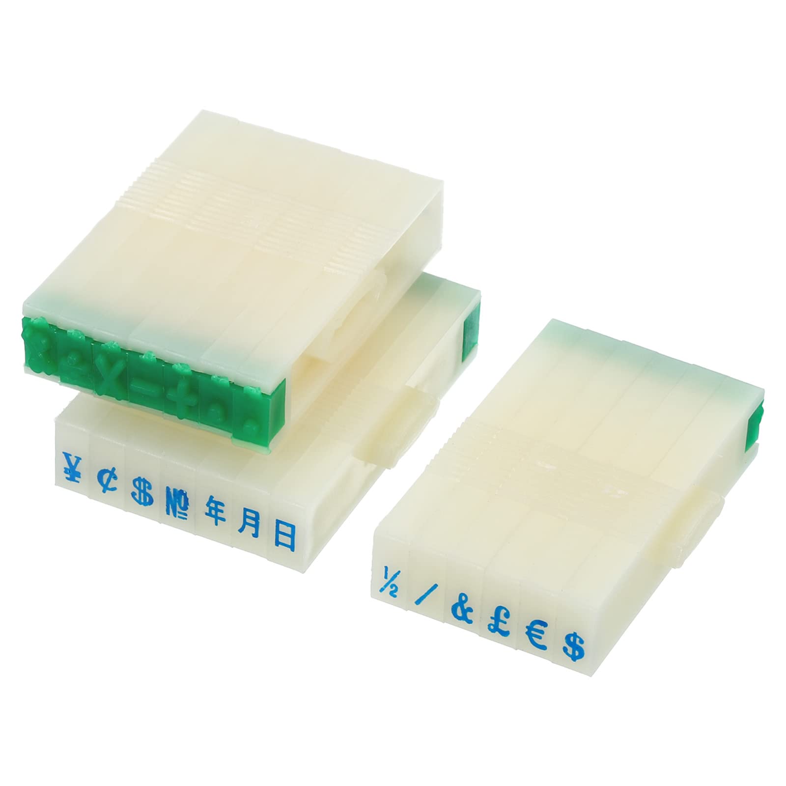 PATIKIL Detachable Character Stamp, 4mm Plastic 20 Digits Font Size 6 Date Currency Math Combination Set for Card Tag Scrapbook Craft Making Teaching