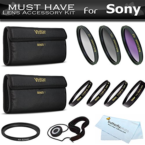 7pc Filter Kit Bundle For Sony a6000, NEX-5R, NEX-F3, NEX-7, NEX-5N, NEX-5, NEX-C3 Interchangeable Lens Camera (That Use E-Mount 18-55mm, 30mm, 16mm, 24mm, 55-210mm, 50mm Lenses) Macro Filters + More