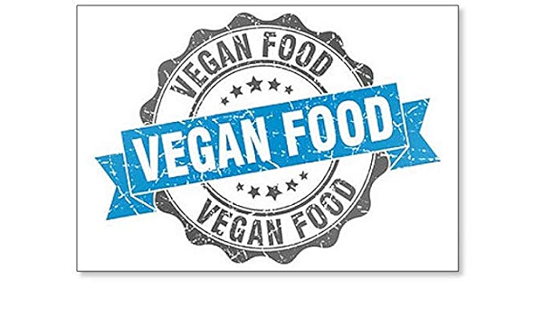 Imán para nevera con sello de comida vegana