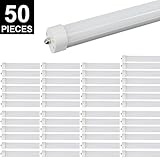 8FT LED Bulb, CNSUNWAY LIGHTING T8 T10 T12 Single Pin Tube, 45W Dual-Ended Power, Ballast Bypass Required, 4800LM Super Bright 6000K Light With Frosted Cover(50 Pack)