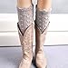 FAYBOX Women's Short Leg Warmer Crochet Boot Cover (Short Khaki)