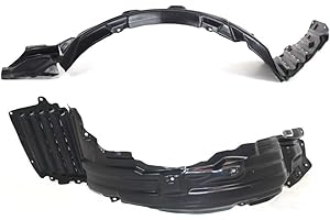 Evan Fischer Fender Liner Front, Driver and Passenger Side Compatible with 2008-2009 Mitsubishi Lancer2011-2013 Mitsubishi Lancer Plastic Material, Set of 2, (2) Fender Liners - MI1249121, MI1248121