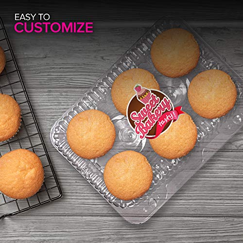 Stock-Your-Home-6-Compartment-Disposable-Containers-40-Count-Plastic-Cupcake-Containers-Disposable-Trays-for-Cupcakes-Muffins-Hinged-Lock-Cupcake-Clamshell-Deep-Cups-for-Cupcake-Storage