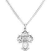 Rosemarie Collections Religious Gift First Communion Four Way Cross Pendant Necklace 18"