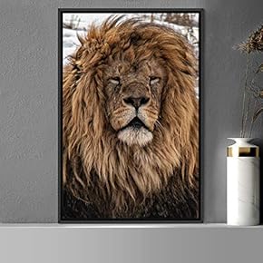 signwin Framed Canvas Wall Art Lions Animals Chic...